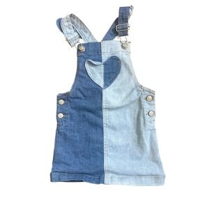 Epic Threads Heart Denim Overall Two Tone Dress 3T‎